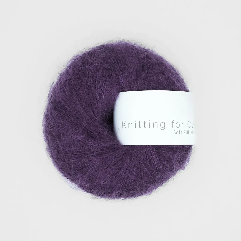 Knitting for Olive Soft Silk Mohair Garn Plum dunkles Lila