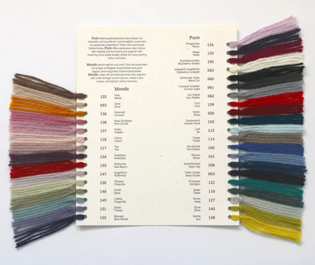 Rosy Green Wool Farbmusterkarte Merino Farben