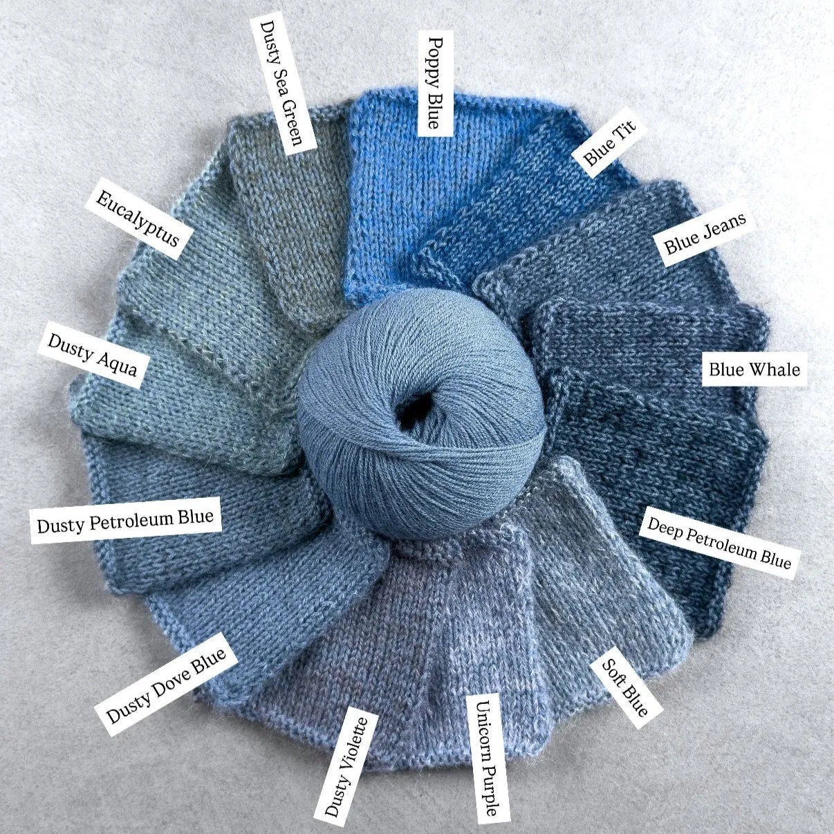 Knitting for Olive Merino Dusty Dove Blue Wolle 50g kühles Blaugrau