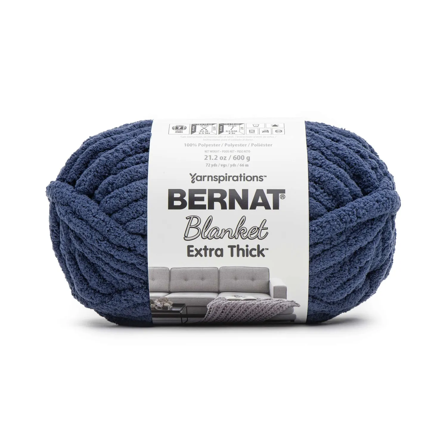 Bernat Blanket Extra Thick Chenillegarn 600g uni