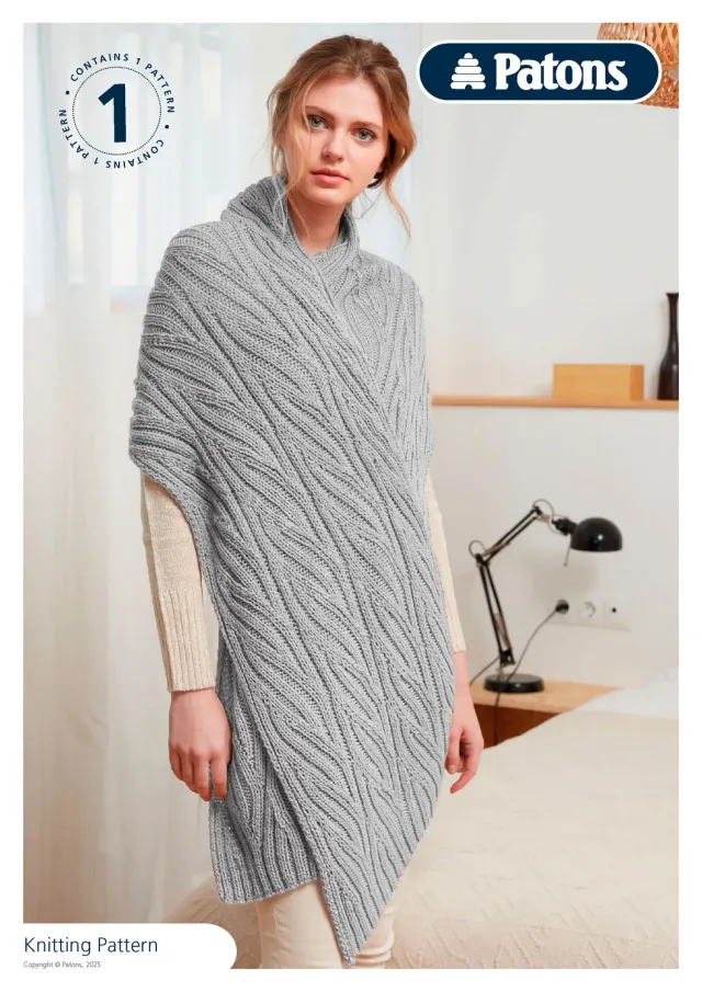 Anchor Patons Fab DK Schal Strickanleitung Wellenmuster