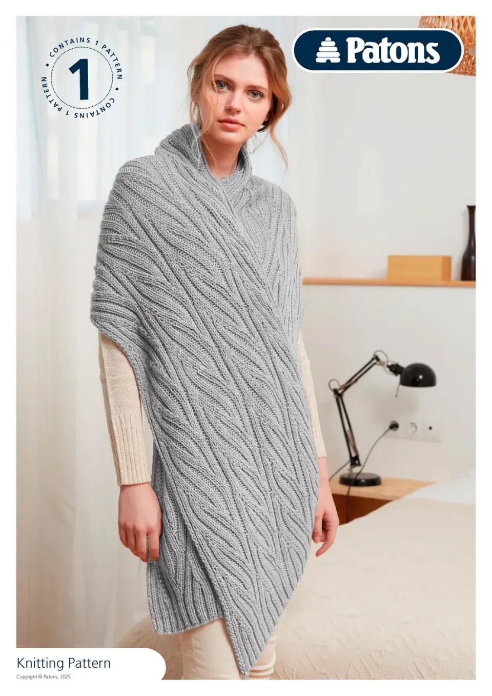Anchor Patons Fab DK Schal Strickanleitung Wellenmuster