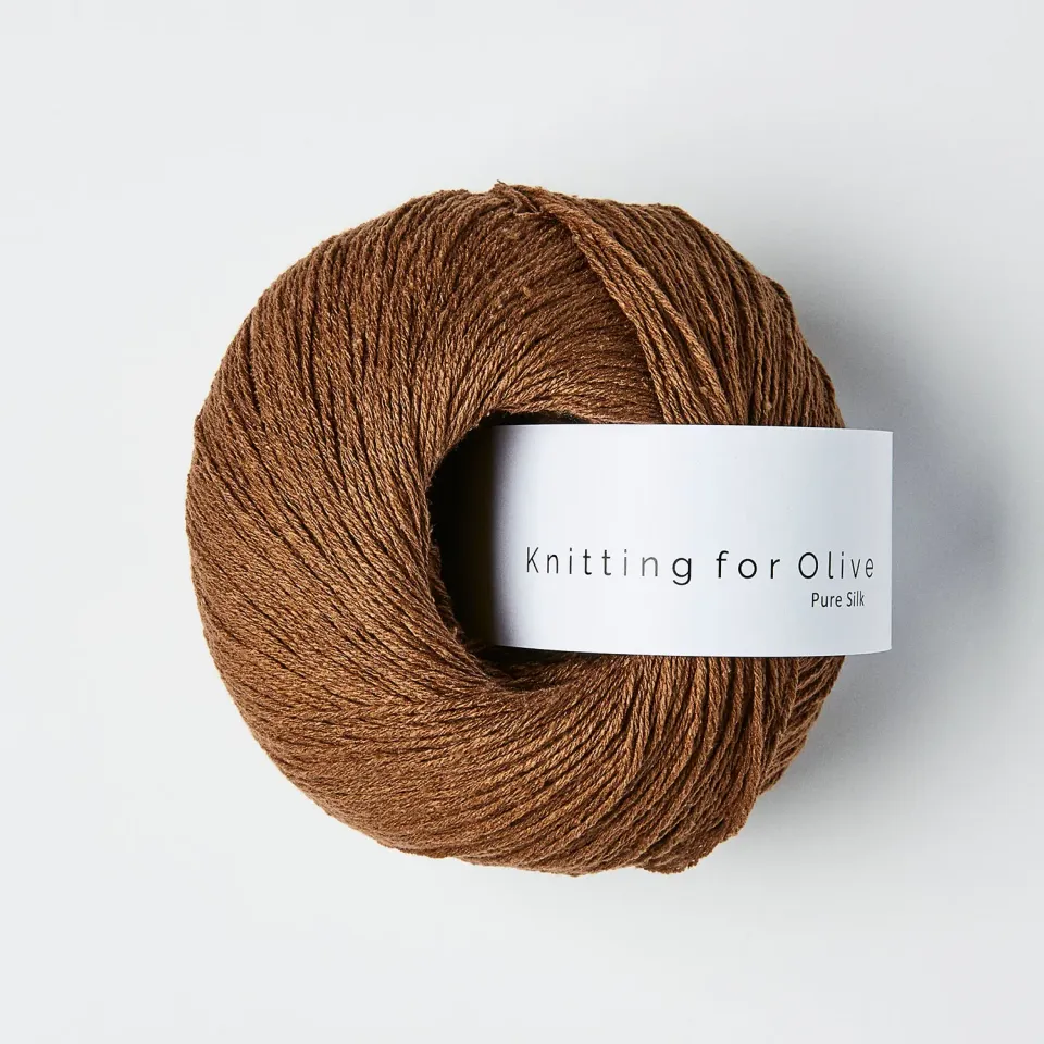 Knitting for Olive Pure Silk Seidengarn Dark Cognac warmes Braun