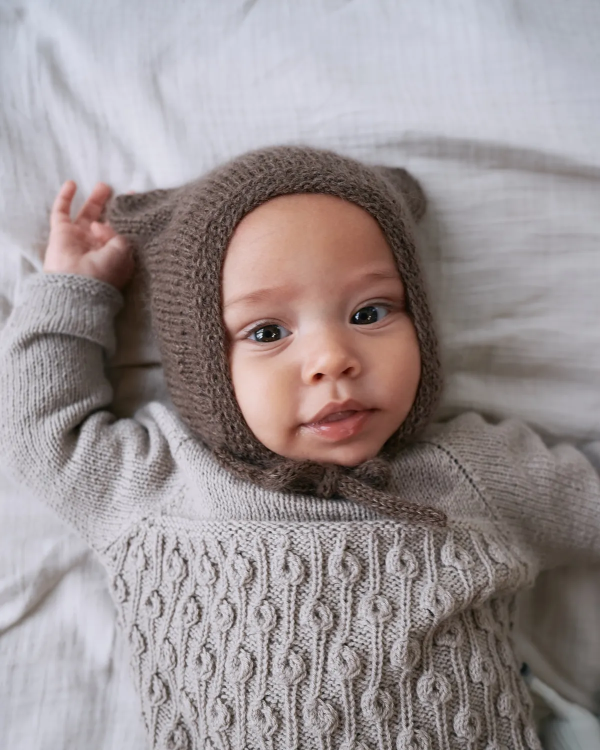 Knitting for Olive Baby Bear Bonnet Strickanleitung Deutsch Ohren
