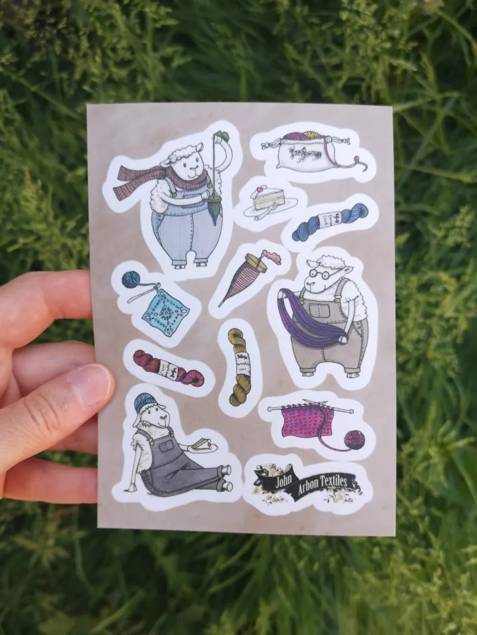 John Arbon Sheepy Stickers Schaf-Sticker 3 Bögen bunt