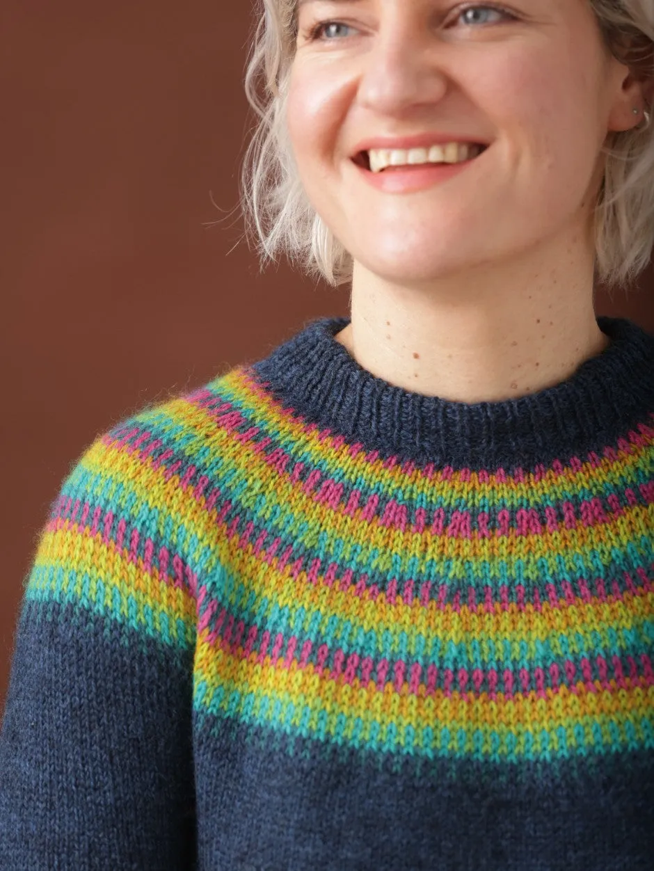 John Arbon Yarnadelic Kintra Pullover Strickset Sunset