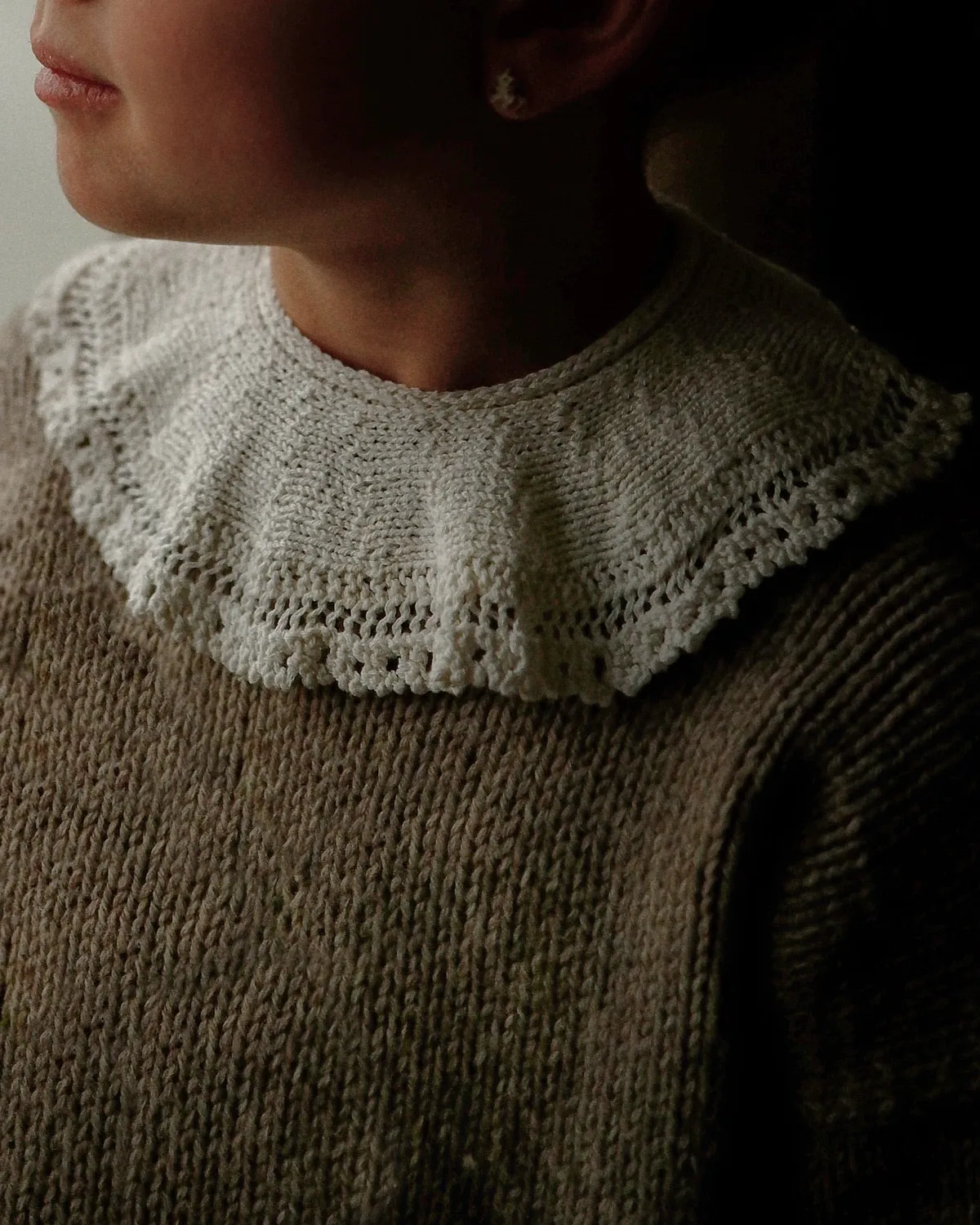 Knitting for Olive Agnes Collar Strickanleitung Kragen Deutsch Lochmuster