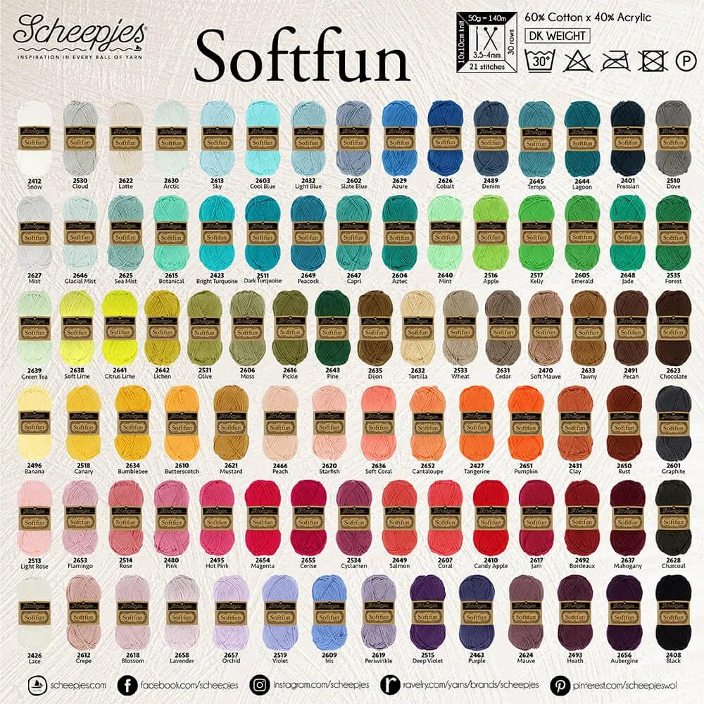 Scheepjes Softfun Mischgarn 50g 2652 Cantaloup-Melone pastell