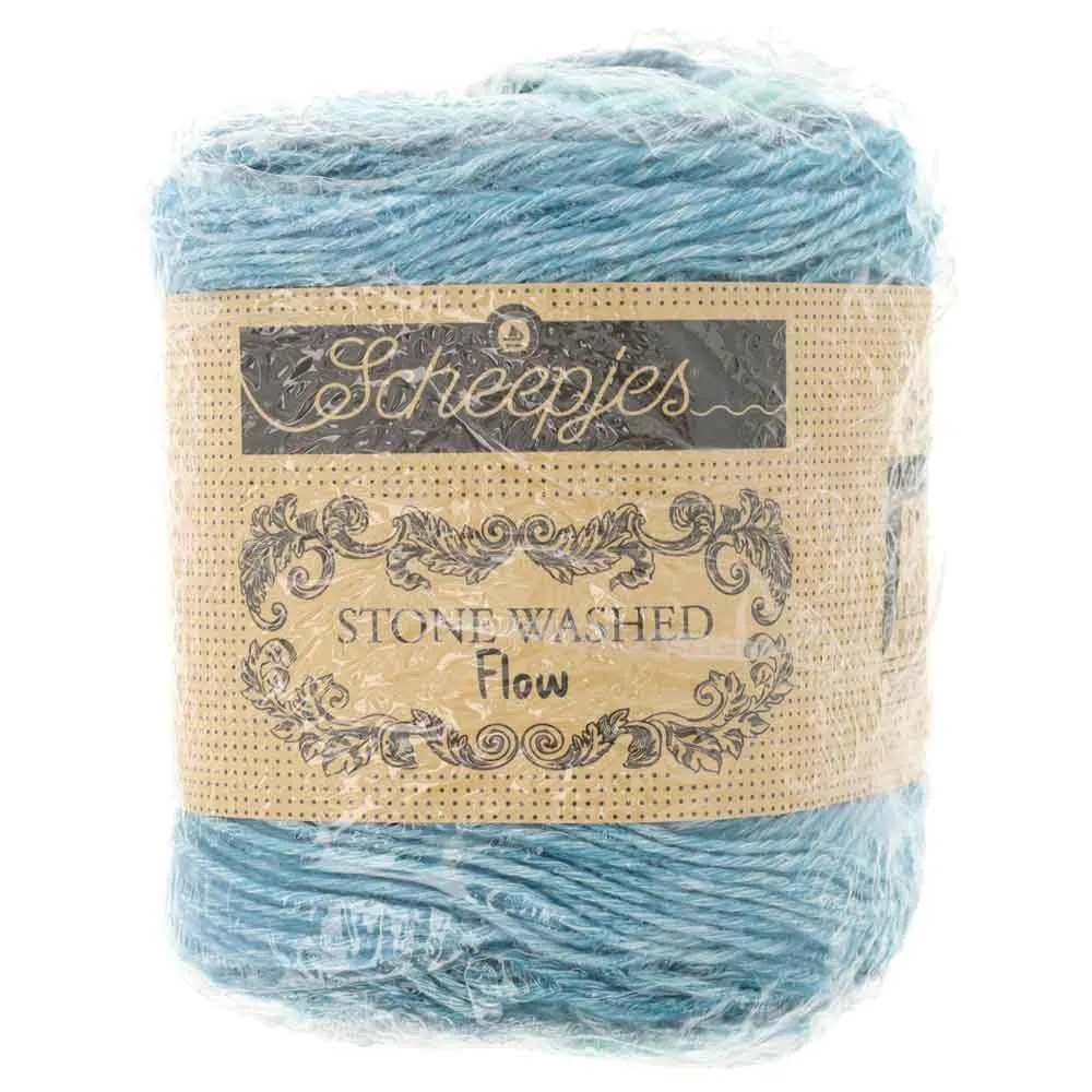 Scheepjes Stone Washed Flow 05 Calm Garn blau-beige 65g Baumwolle