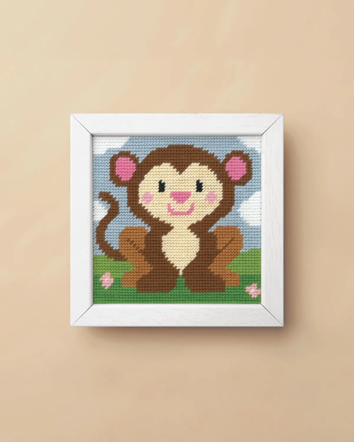 Anchor Royal Paris Monkey Kinder Gobelin Stickbild 15x15cm