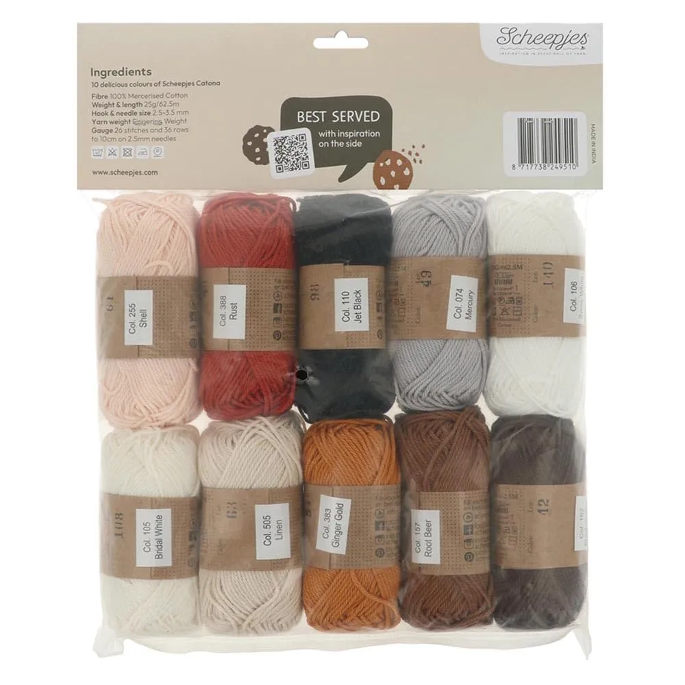 Scheepjes Catona Farbpaket Cookies Baumwollgarn 10x25g