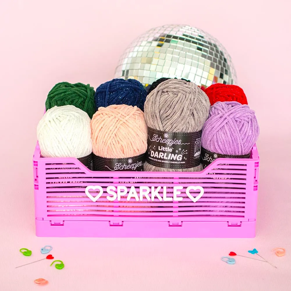 Scheepjes Little Darling 427S Häkelgarn Cherry Sparkle 50g Glitzer
