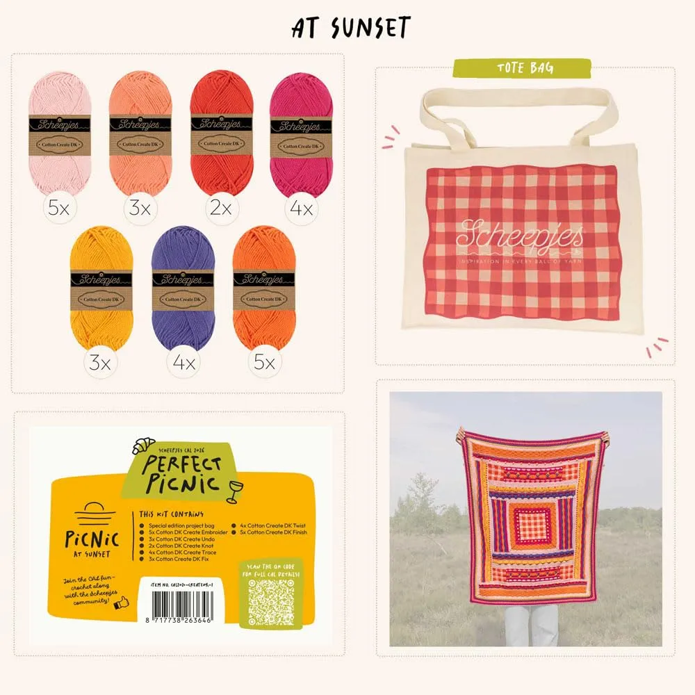 Scheepjes Cotton Create DK CAL2026 Häkelset Sunset 100% Baumwolle
