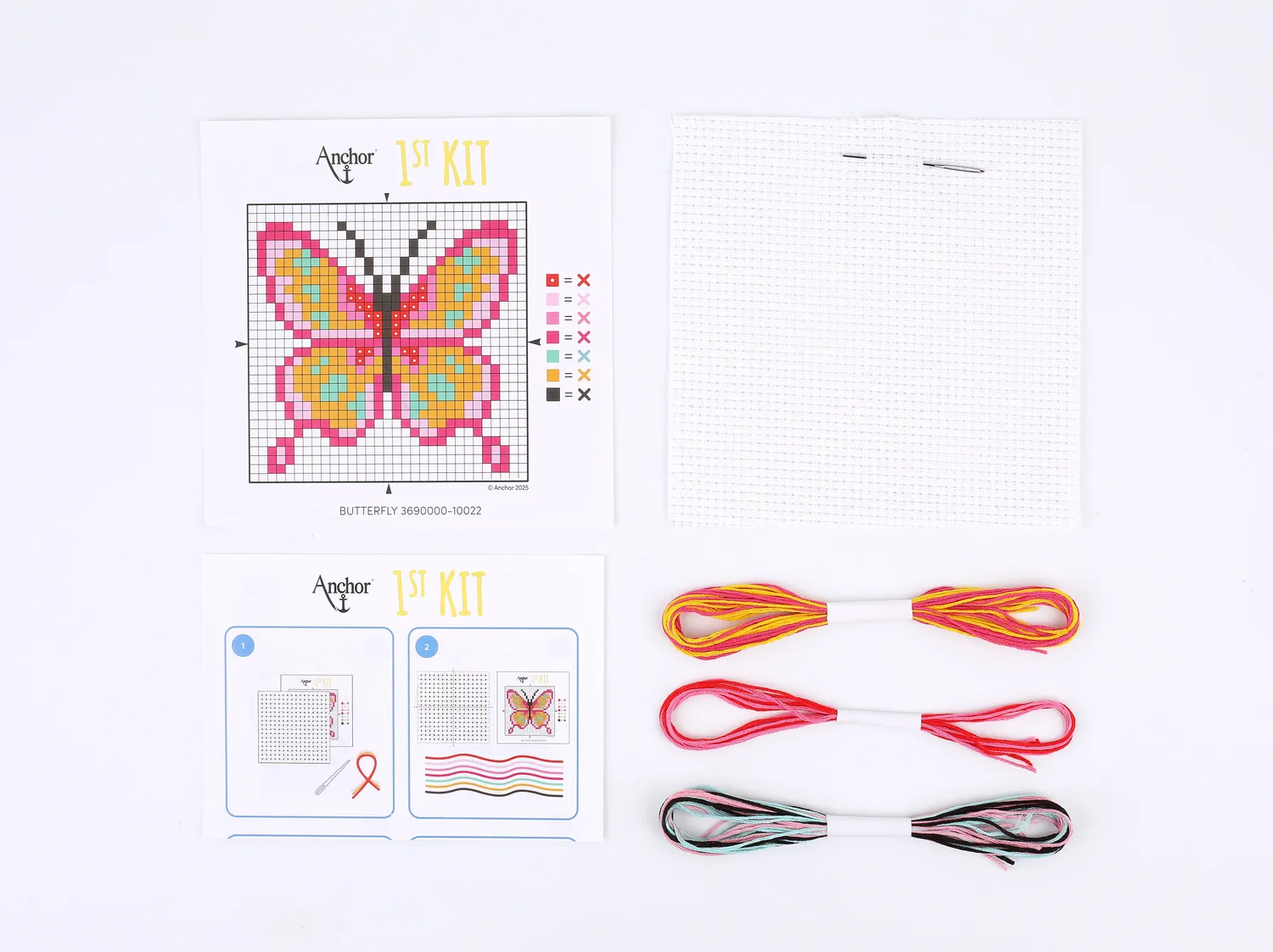Anchor 1st Kit Butterfly Kreuzstich Set 10x10cm Anfänger