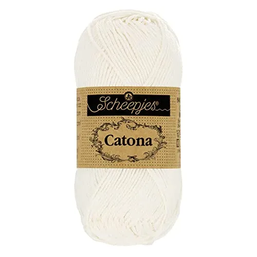 Scheepjes Catona 105 Braut Weiß Baumwollgarn 25g weiß