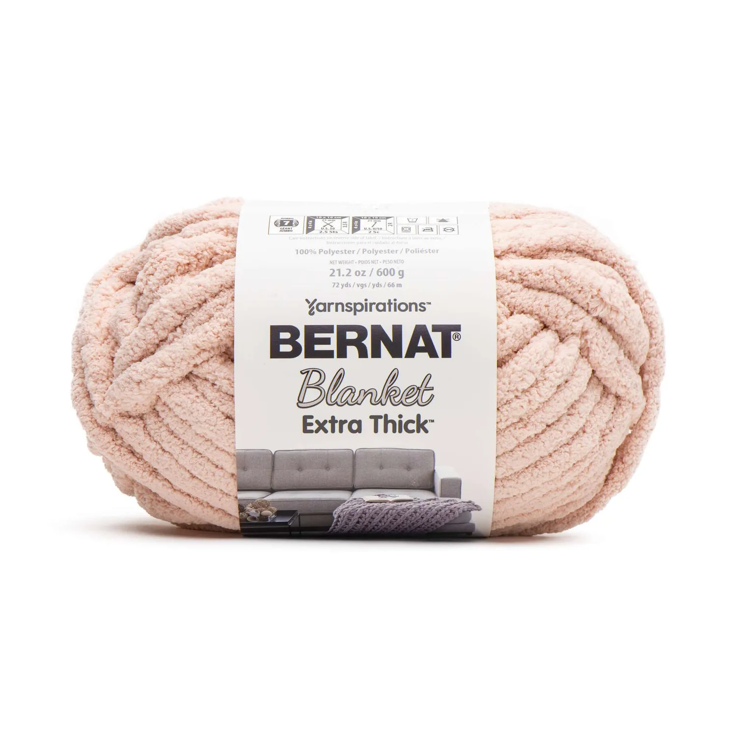 Bernat Blanket Extra Thick Chenillegarn 600g uni