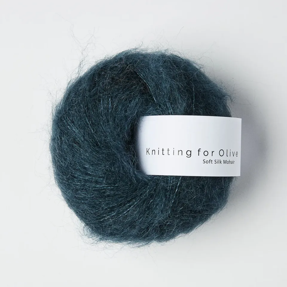 Knitting for Olive Soft Silk Mohair Wolle Deep Petroleum Blue 225m