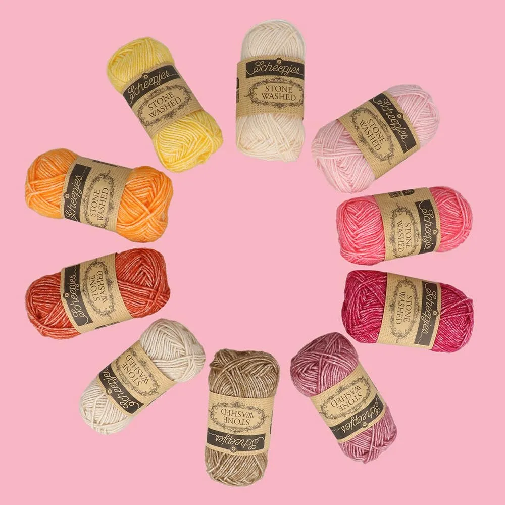 Scheepjes Stone Washed Farbpaket 10x25g Rot Mix