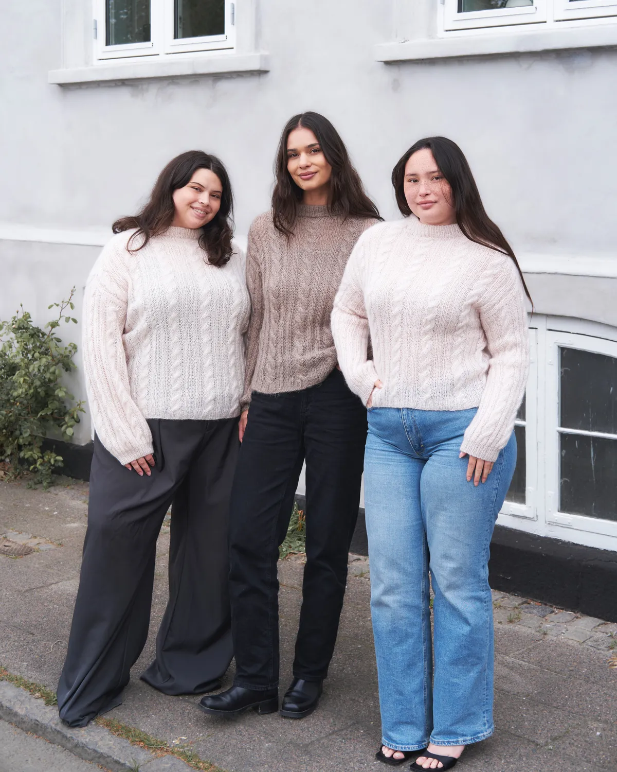 Knitting for Olive Ribbed Cable Sweater Strickanleitung Pullover