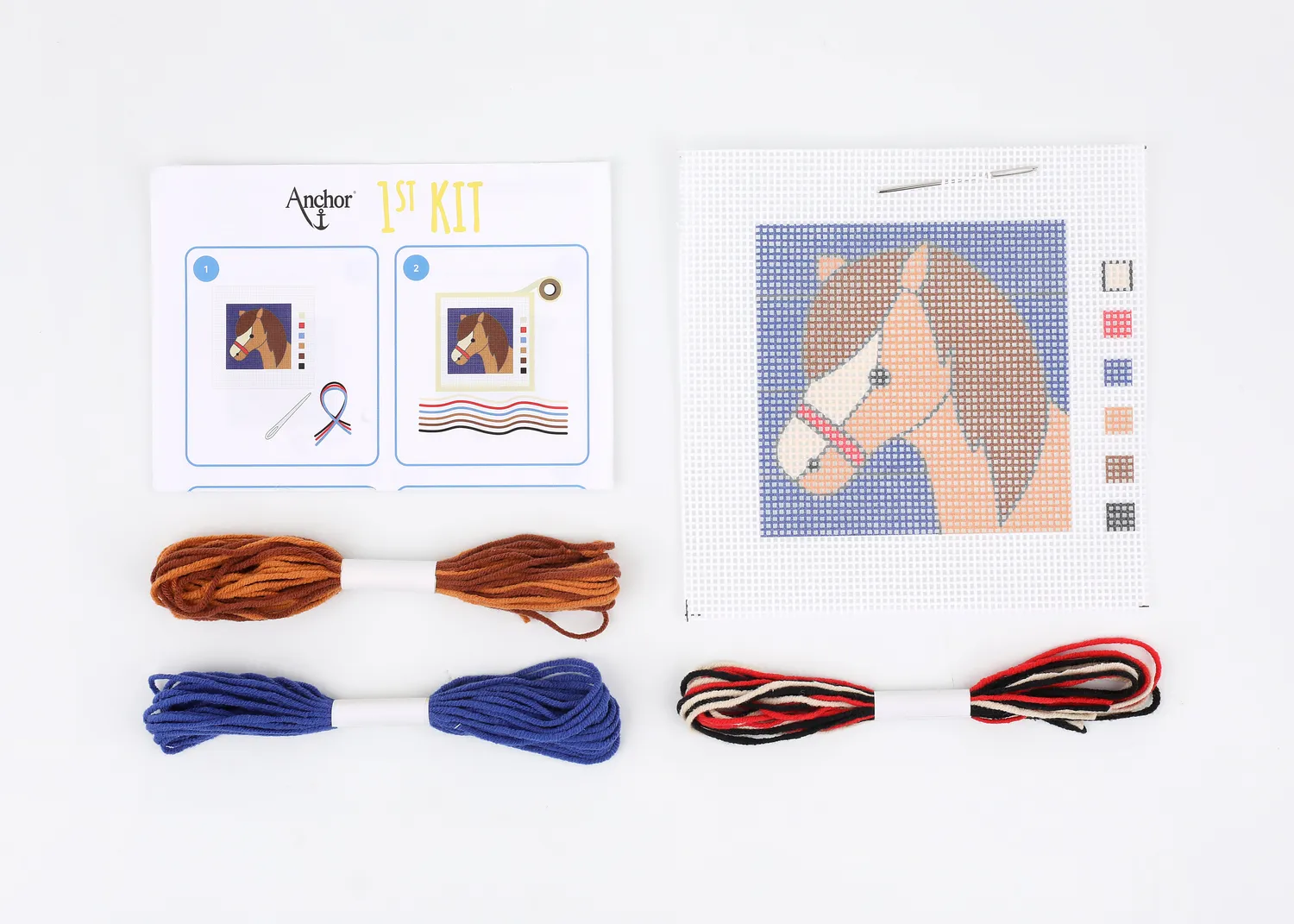 Anchor 1st Kit Long Stitch Dylan Stickset Pferd 10x10 cm