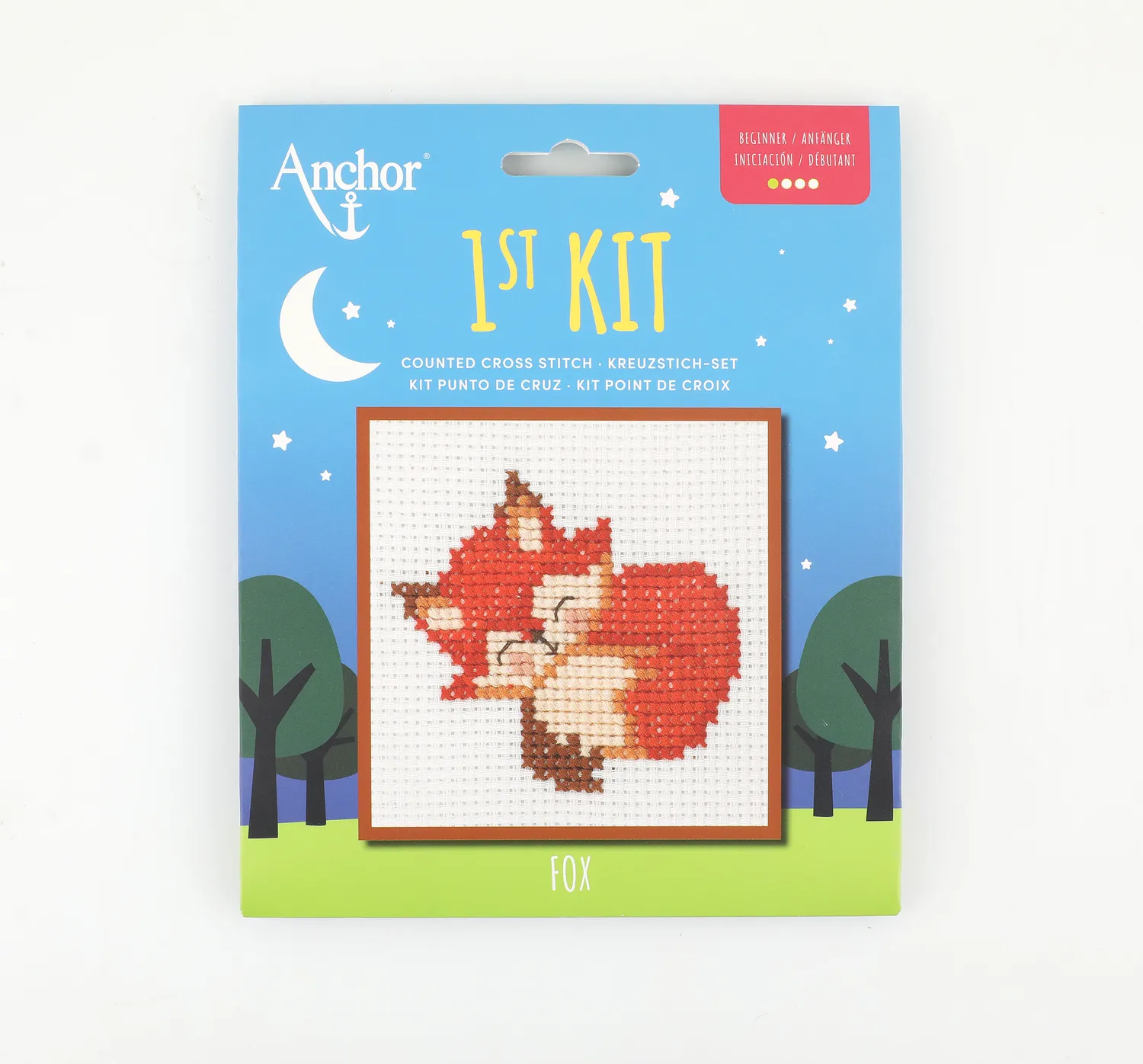 Anchor 1st Kit Fuchs Kreuzstich-Set 10x10 cm Anfänger