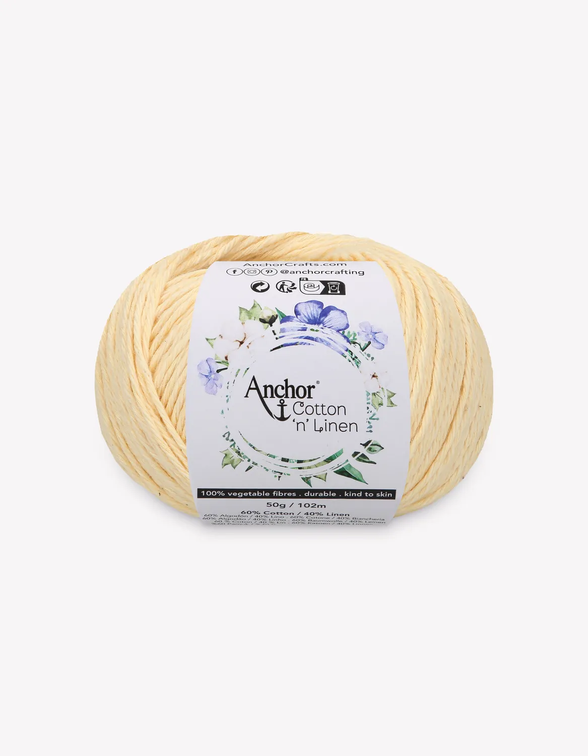 Anchor Cotton n Linen Strickgarn 50g 102m Baumwolle-Leinen