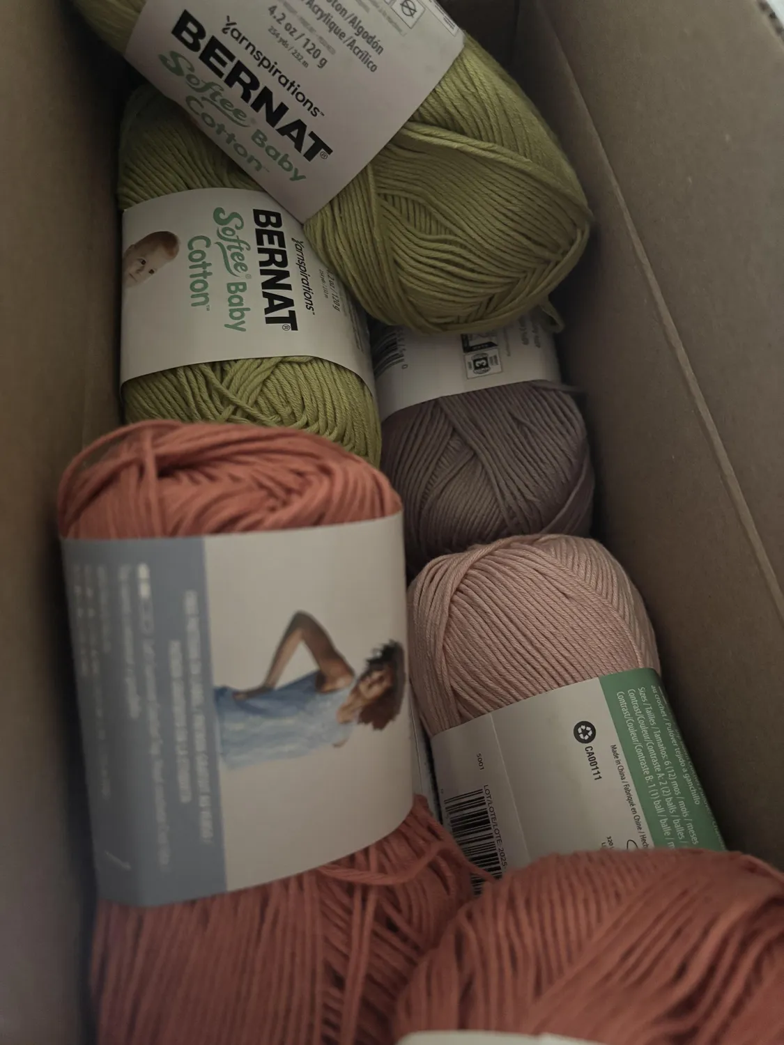 Bernat Softee Baby Wollset Box Taupe Coral 6-farbig