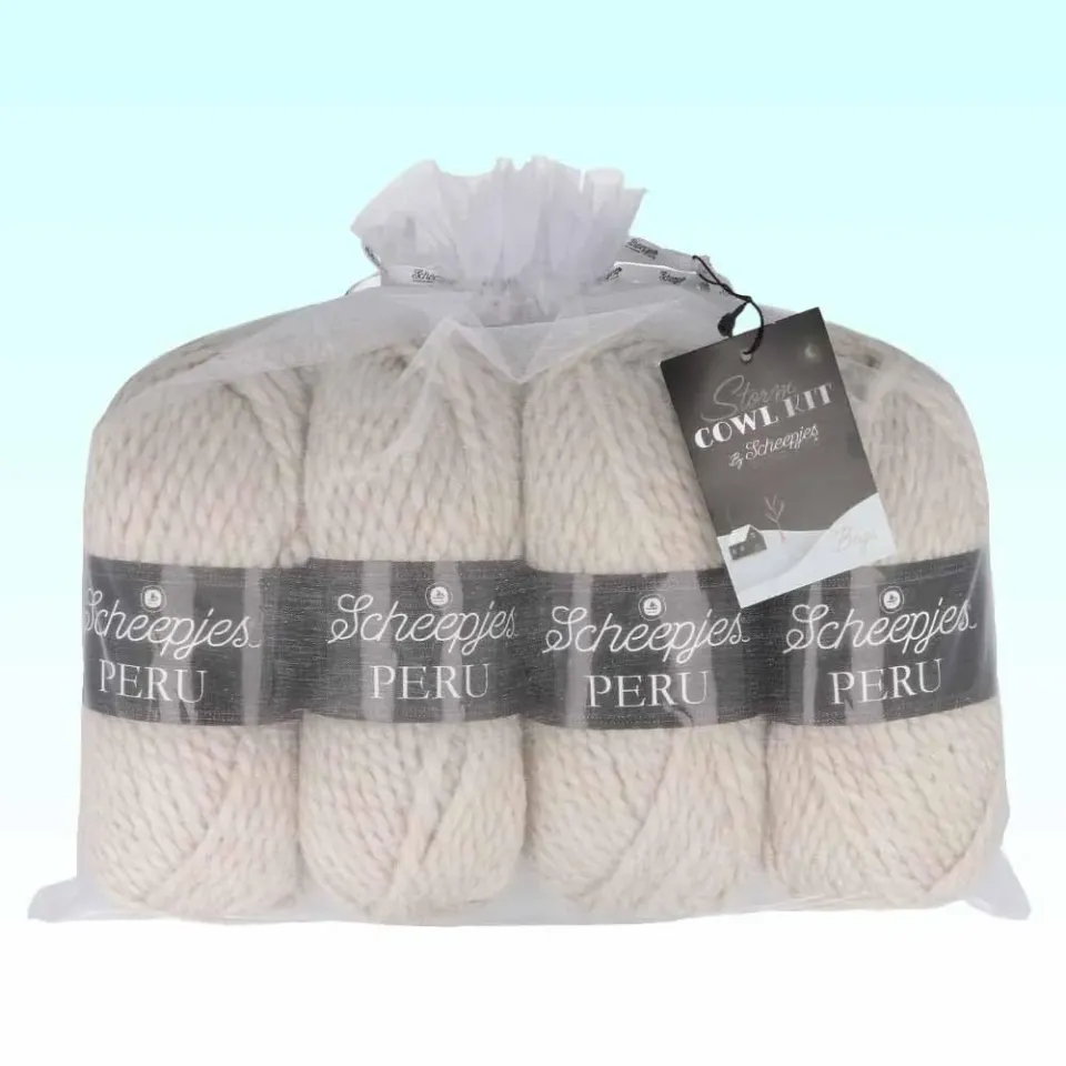 Scheepjes Storm Cowl Kit Loop Peru Beige einfarbig