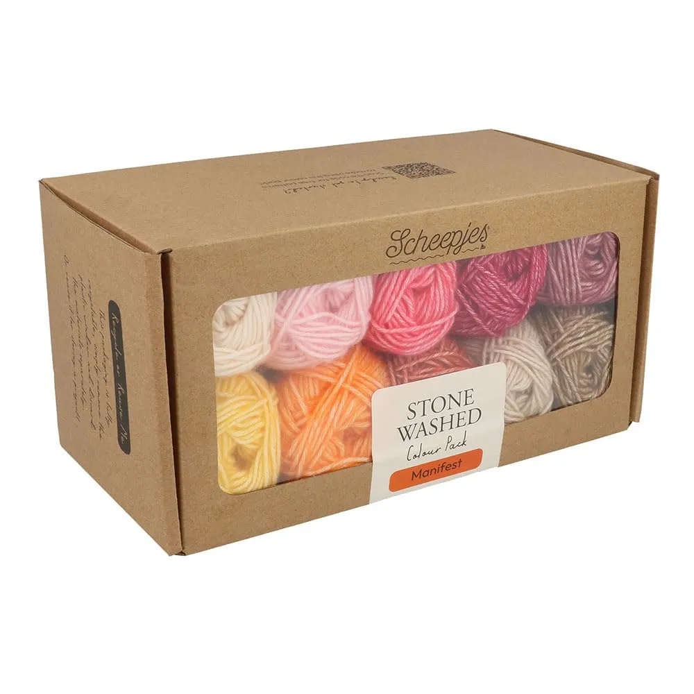 Scheepjes Stone Washed Farbpaket 10x25g Rot Mix