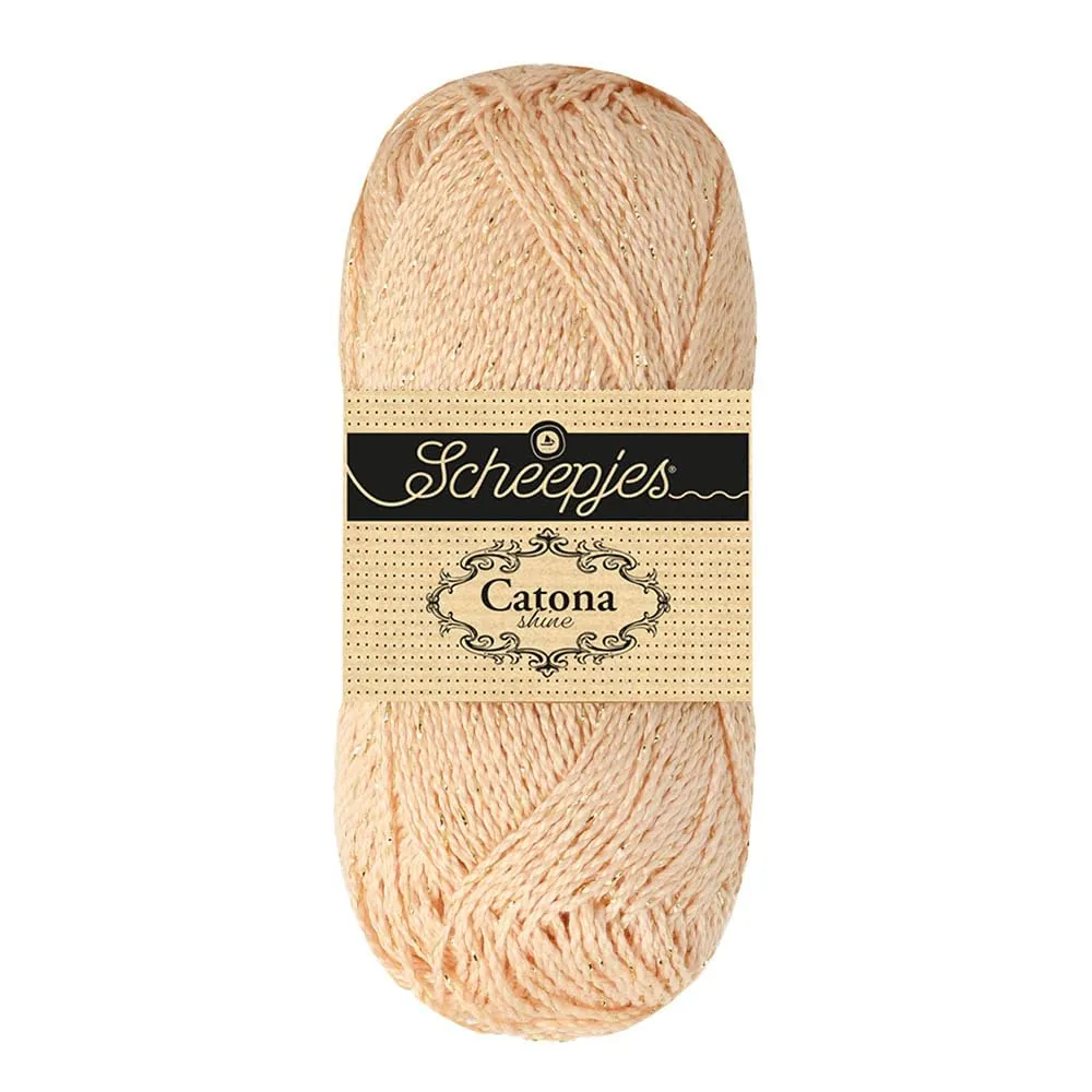 Scheepjes Catona Shine 404 English Tea Garn 50g Goldglanz