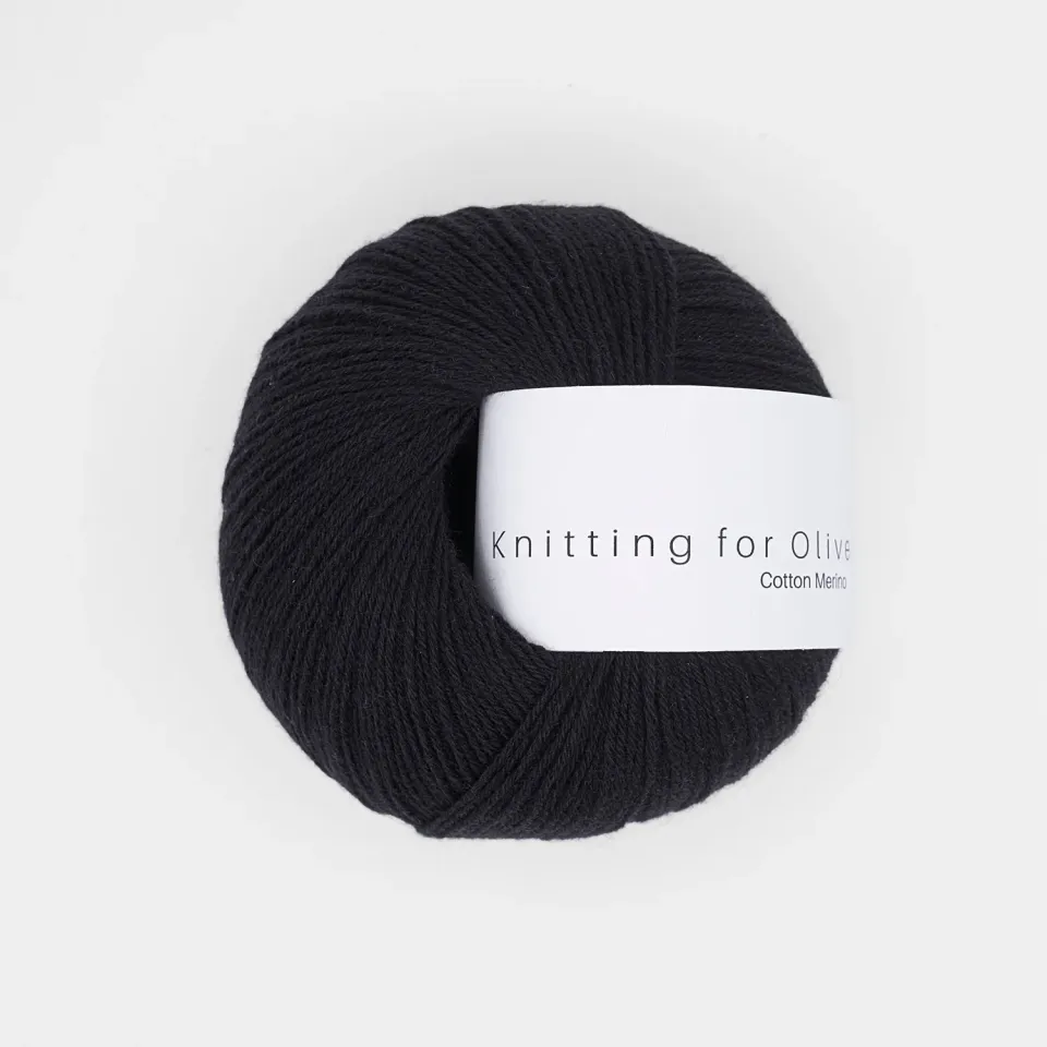 Knitting for Olive Cotton Merino Wolle Licorice schwarz 50g