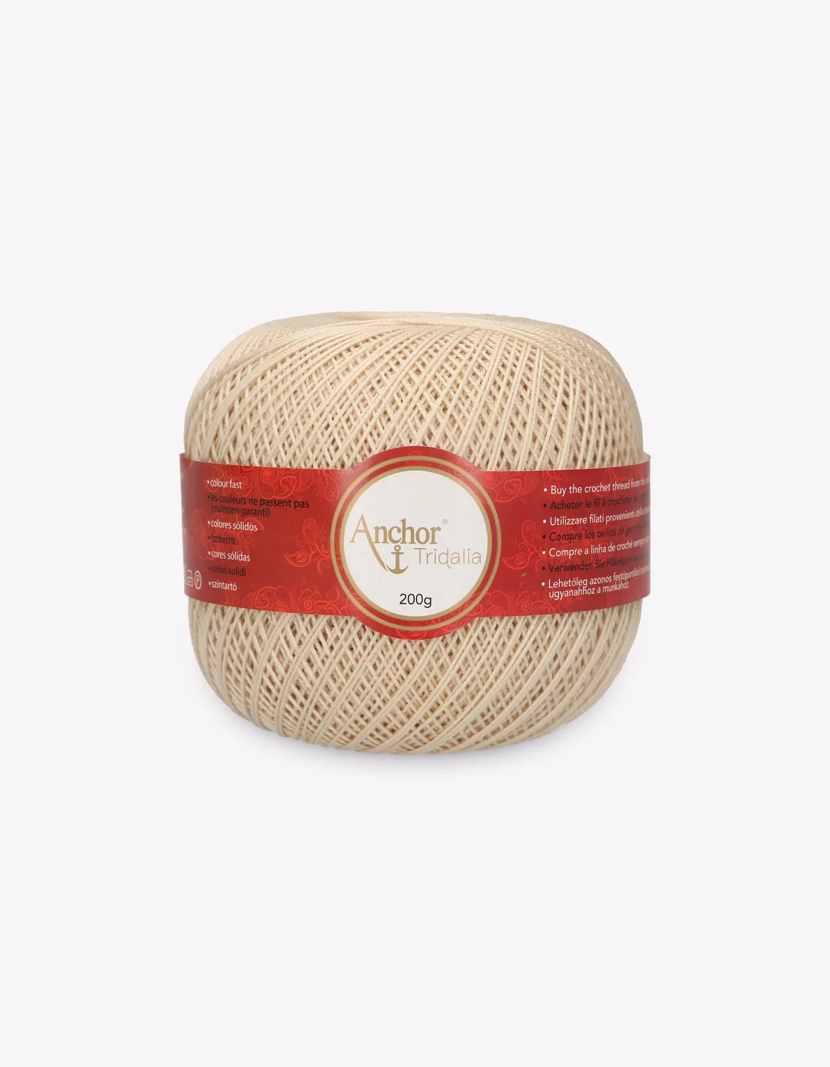 Anchor Tridalia Häkelgarn Baumwolle 200g Stärke 5 Natur