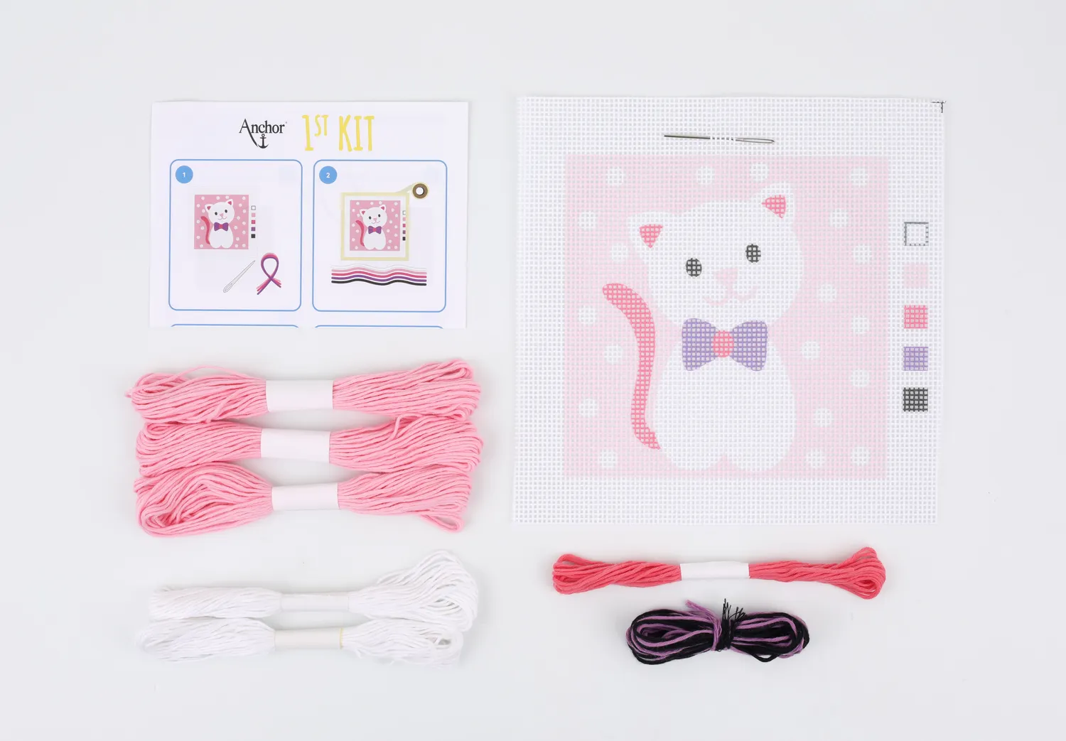 Anchor 1st Kit Cute Kitty Gobelin Set 15x15 cm