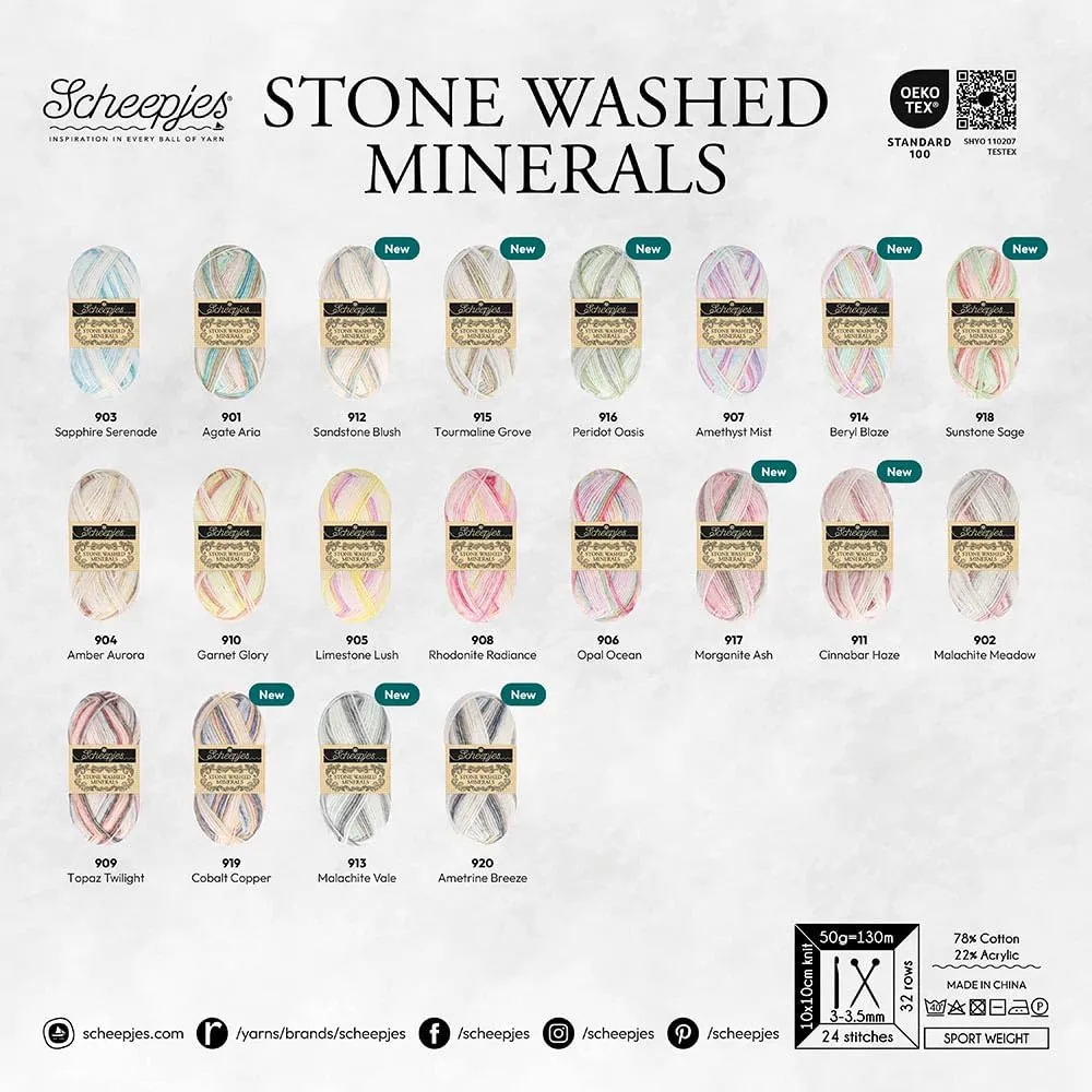 Scheepjes Stone Washed Minerals 903 Sapph Serenade Garn 50g Baumwollmix