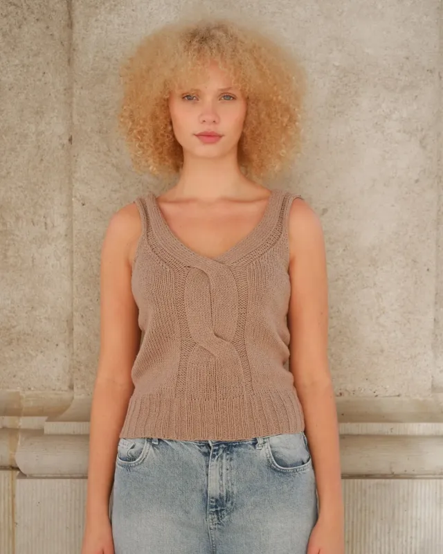 Knitting for Olive Twisted V-Top Strickanleitung deutsch Seidentop