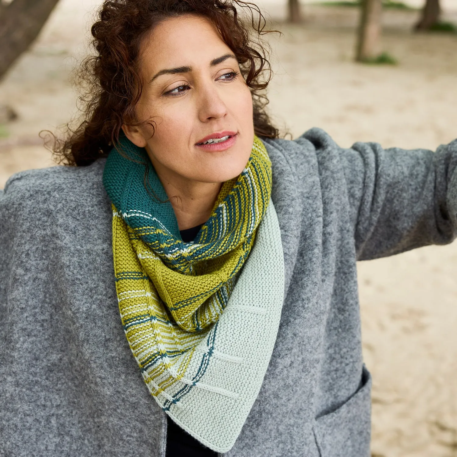 Rosy Green Wool Canto Cowl Strickanleitung PDF Ombré