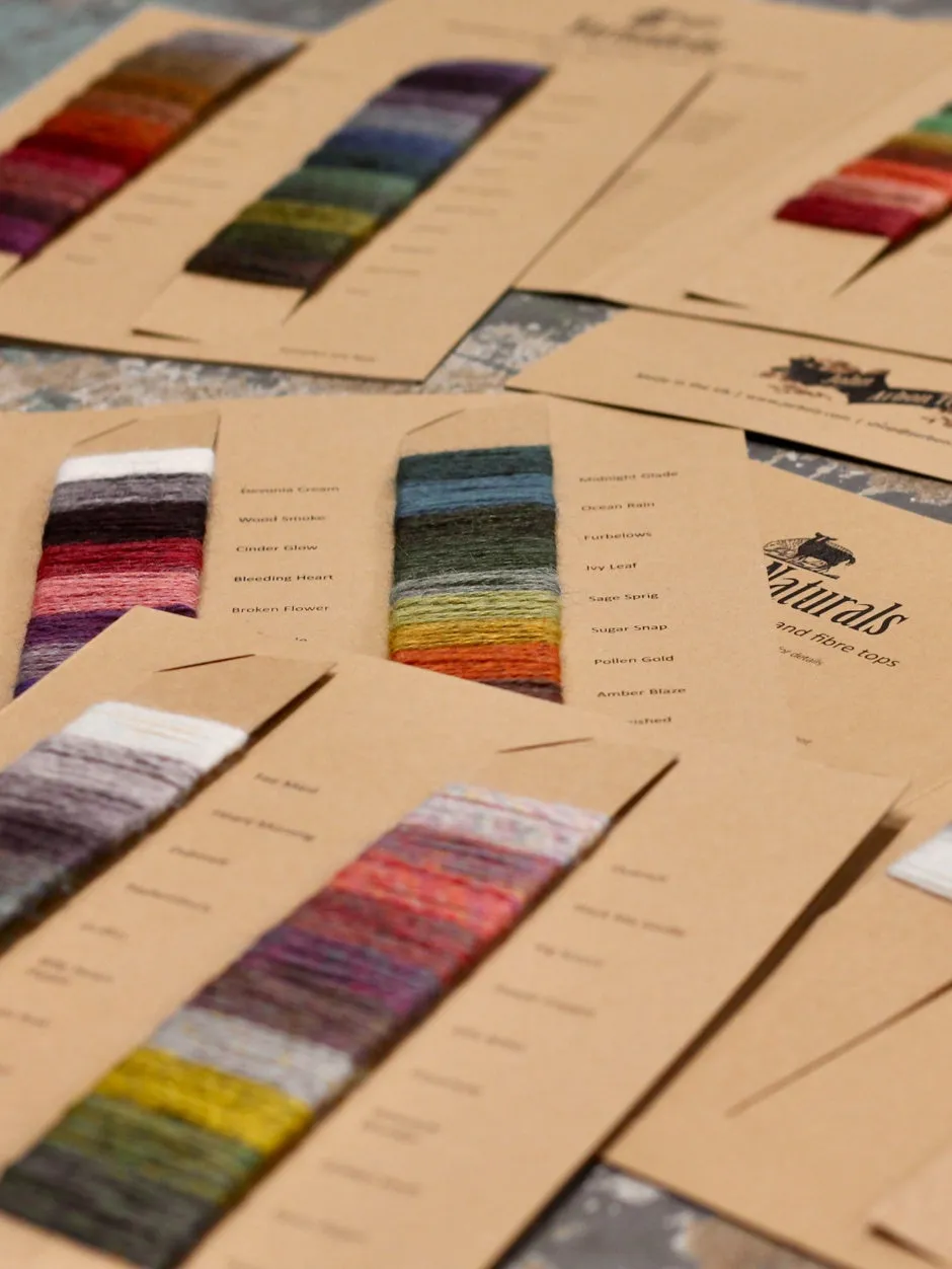 John Arbon Knit by Numbers Farbkarte Wollmuster echte Fadenprobe