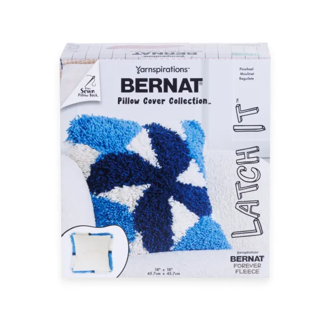 Bernat Latch It Kissen Knüpfset Fleece Knüpfkissen Komplettset
