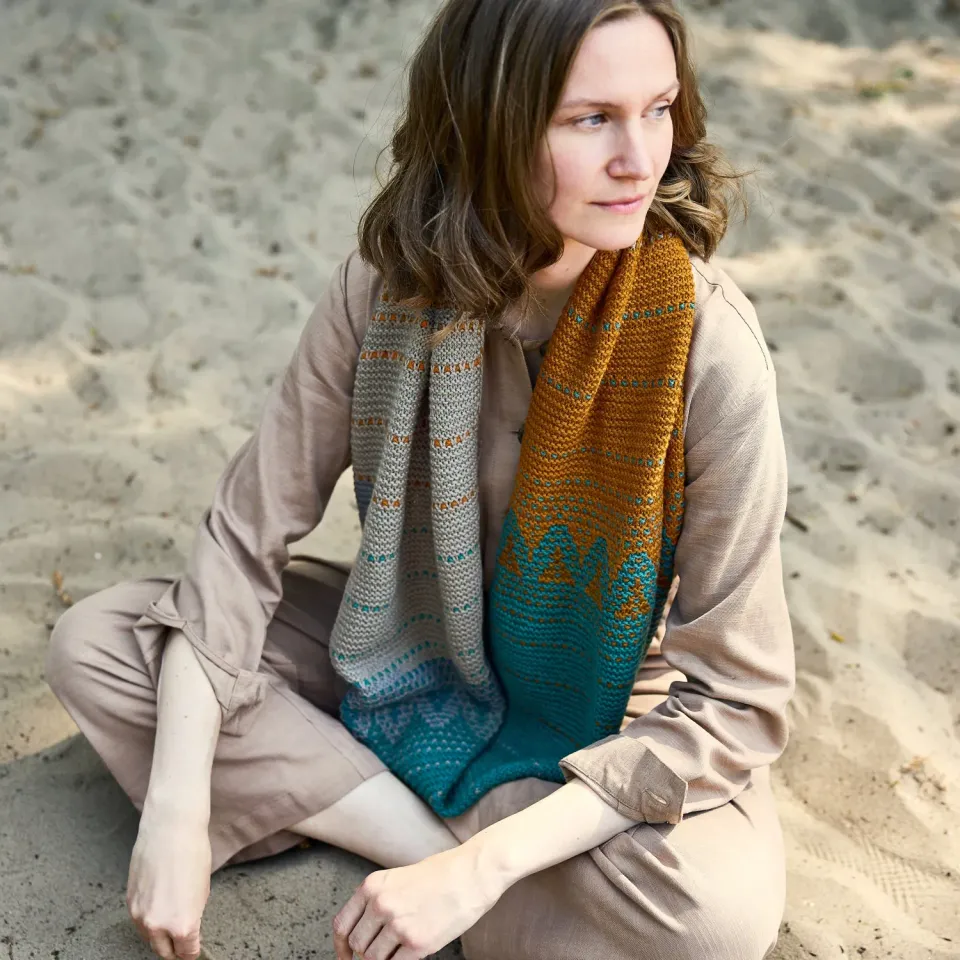 Rosy Green Wool Composure Loop Schal Strickanleitung Mosaik