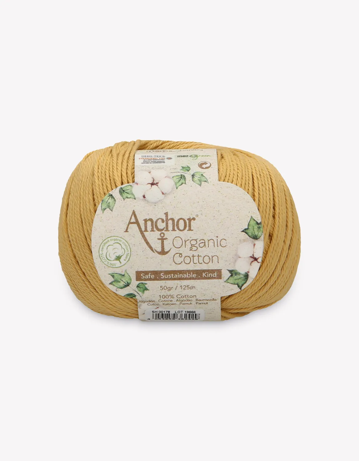 Anchor Organic Cotton Baumwollgarn 50g matt natur