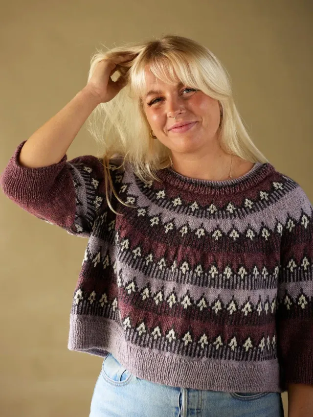John Arbon Mokosh Pullover Strickset Seide Wolle lila 1
