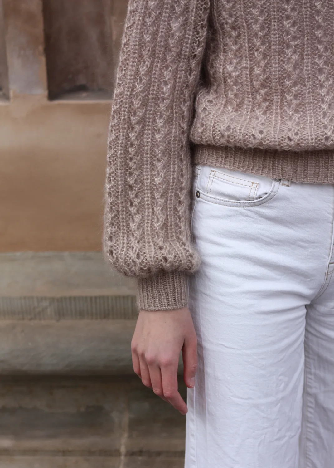 Knitting for Olive Waffle Sweater Strickanleitung Deutsch Mohair