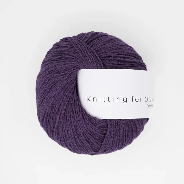 Knitting for Olive Pure Silk Garn Plum 50g aubergine