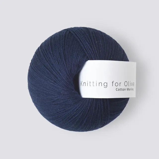 Knitting for Olive Cotton Merino Navy Blue Wolle Dunkelblau 50g