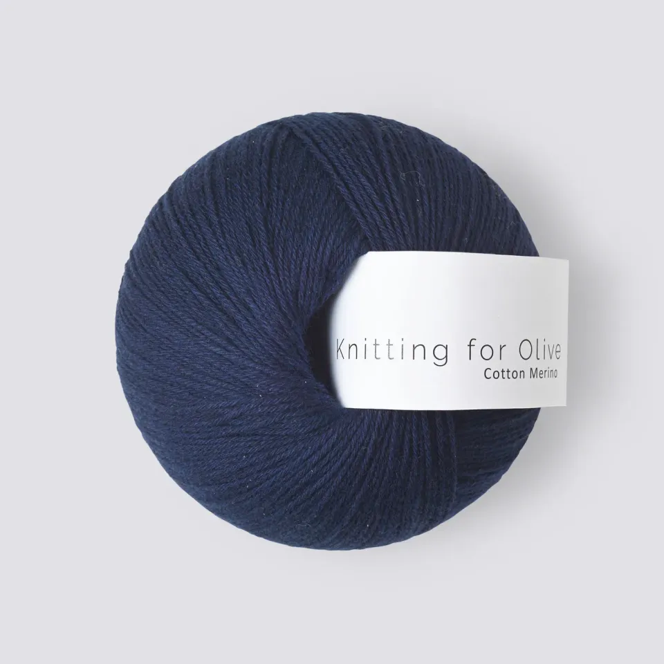 Knitting for Olive Cotton Merino Navy Blue Wolle Dunkelblau 50g