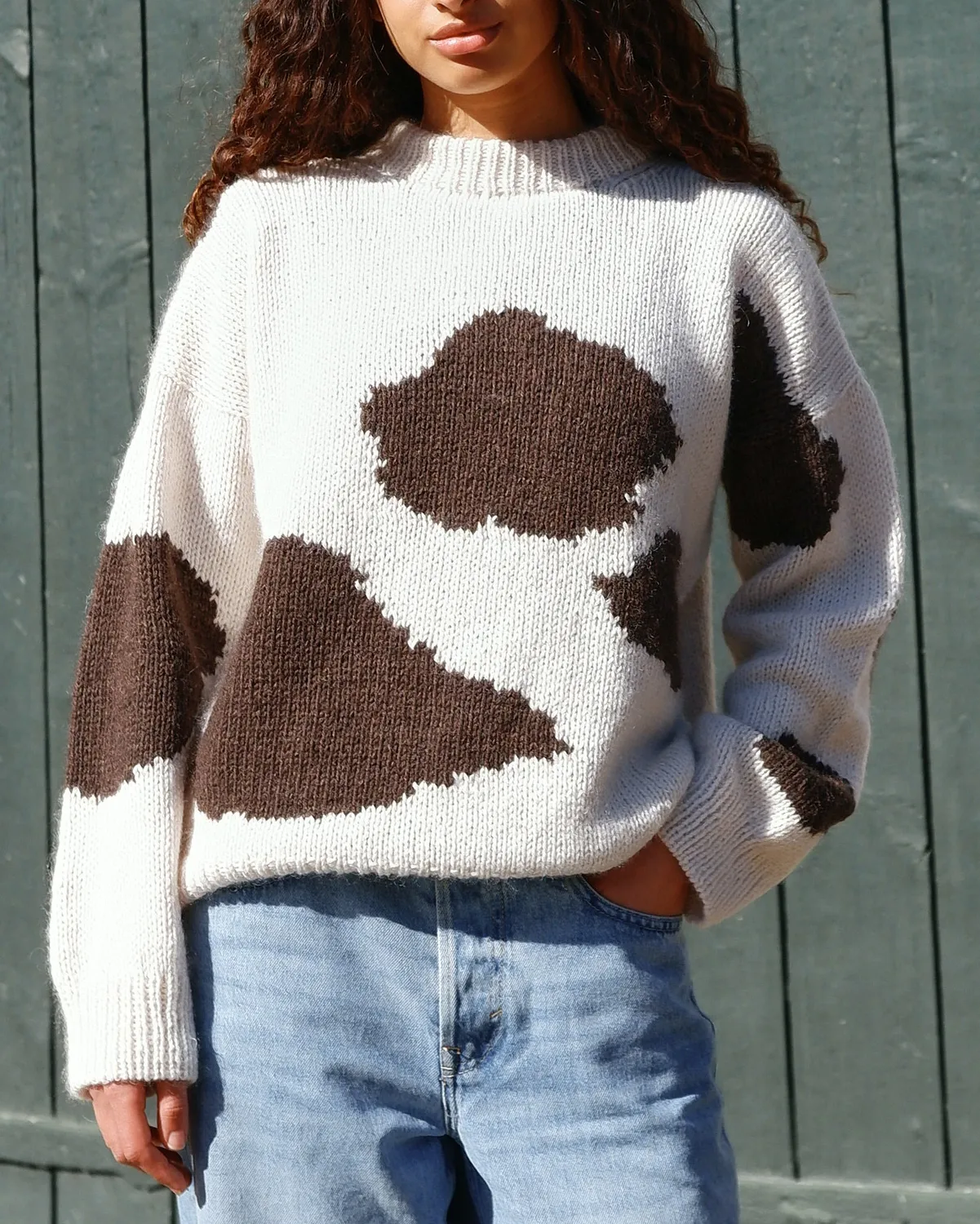 Knitting for Olive Cow Sweater Adult Strickanleitung Kuhmuster