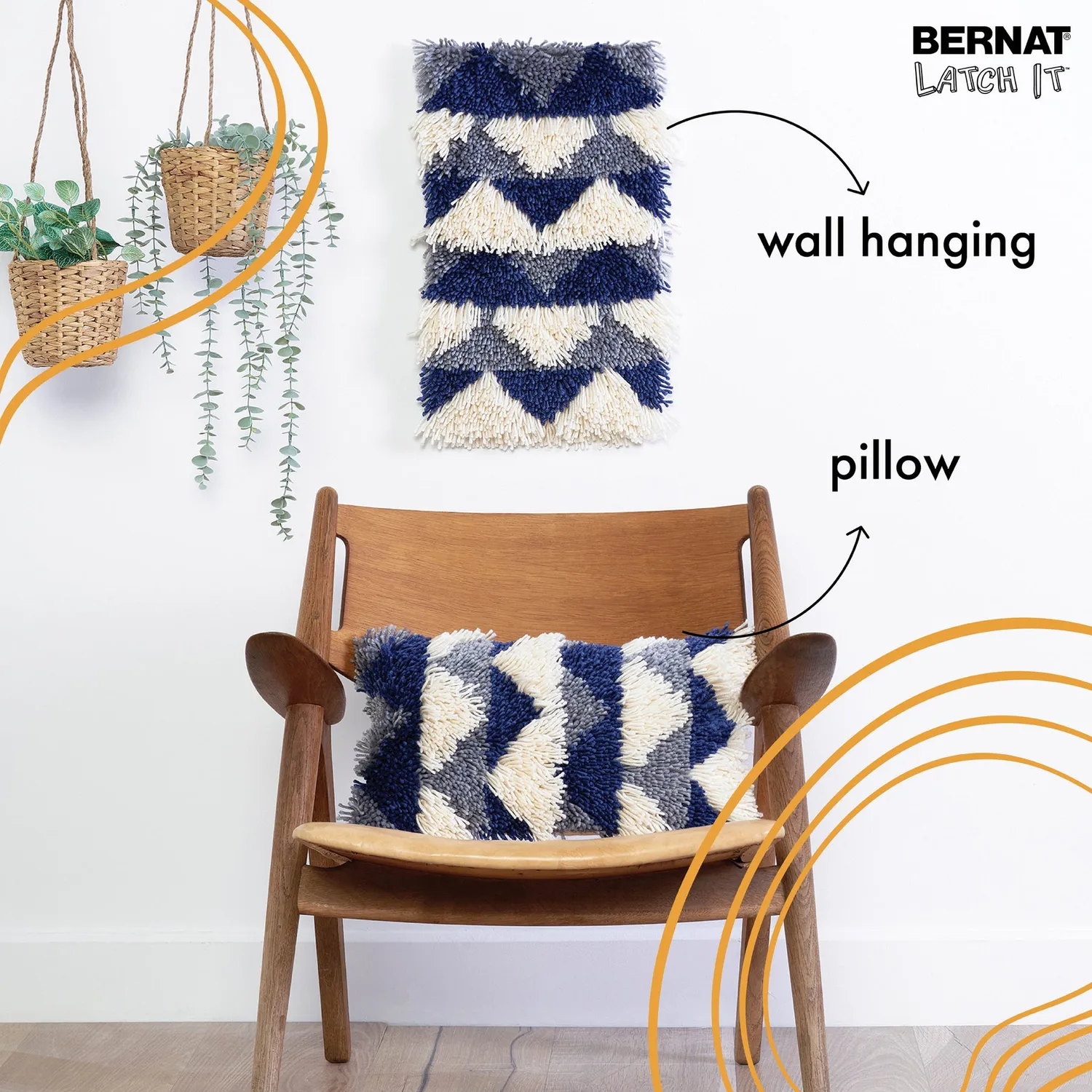 Bernat Latch It Kit Boho Knüpfset Teppichbild