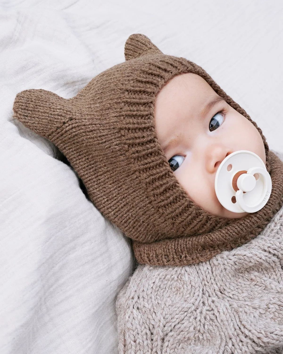 Knitting for Olive Baby Bear Balaclava Anleitung 6 Mon-8 J