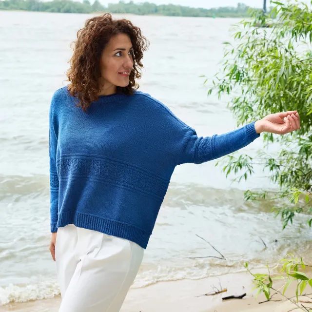 Rosy Green Wool Dieci Pullover Strickanleitung Oversize Top-Down