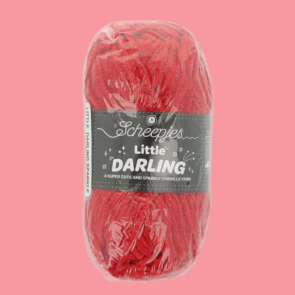 Scheepjes Little Darling 427S Häkelgarn Cherry Sparkle 50g Glitzer